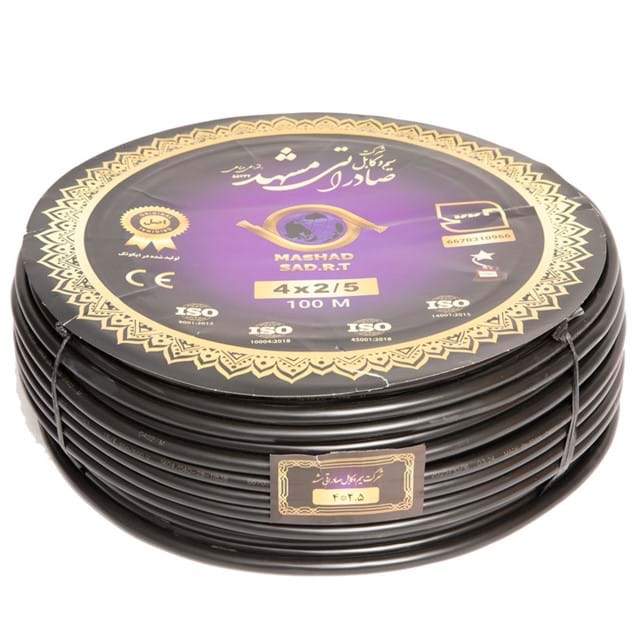 کابل برق افشان 4در 2.5 تمام مس حلقه 100 متری برند صادراتی مشهد